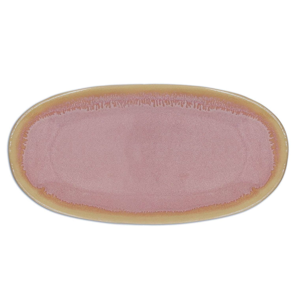 Steengoed Bord klein ovaal, 22,5 x 10,8 cm, roze
