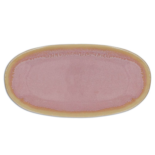 Steengoed Bord klein ovaal, 22,5 x 10,8 cm, roze