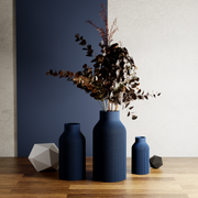 BOTTLE-vaas | Moderne keramiek: Natuurlijk hout / 3-delige set / Met inzetstuk