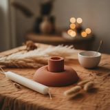 3d geprint Modulaire kaarsen standaard donut terracotta