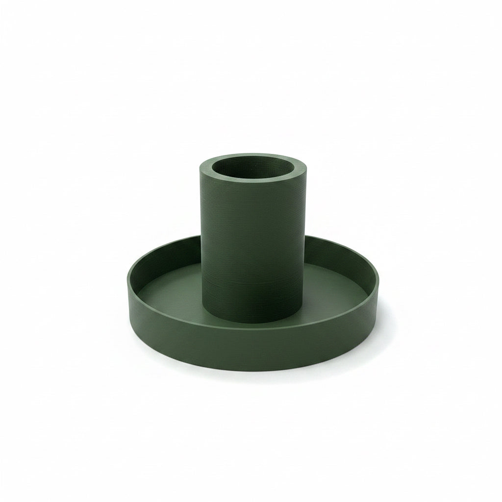 3d geprinte kaarsenstandaard groen