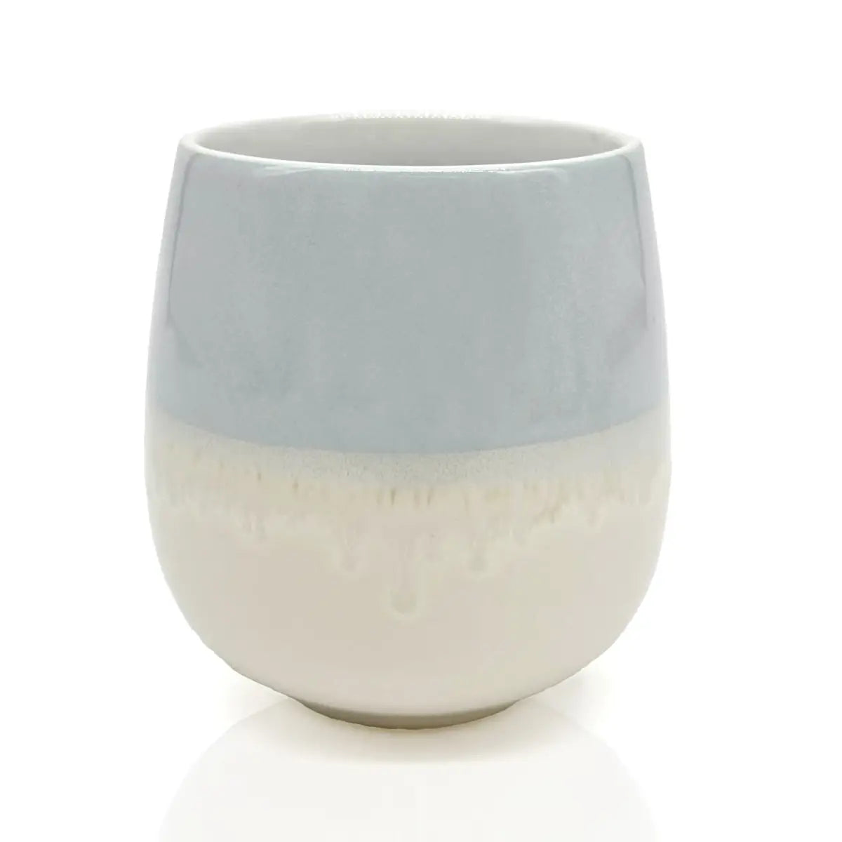Mea-Living geglazuurde mok zonder oortje met blauw ankerpatroon