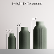 BOTTLE-vaas | Moderne keramiek: Natuurlijk hout / 3-delige set / Met inzetstuk