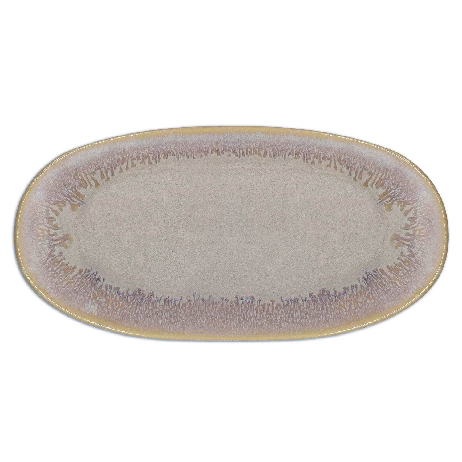 Steengoed Bord klein ovaal, 22,5 x 10,8 cm, zand