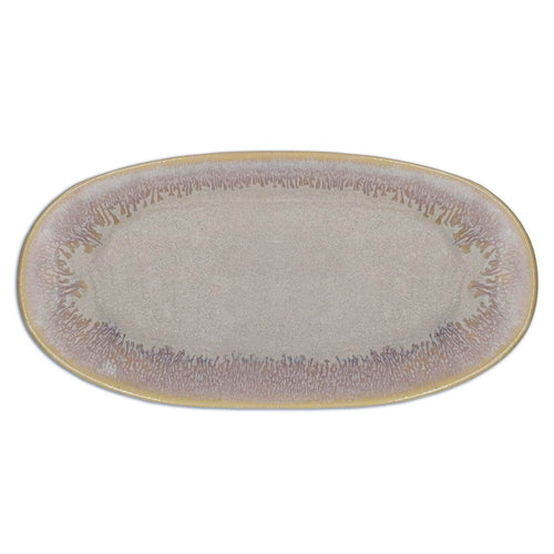 Steengoed Bord klein ovaal, 22,5 x 10,8 cm, zand