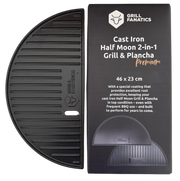 Gietijzeren halve maan grillplaat / plancha 46 cm