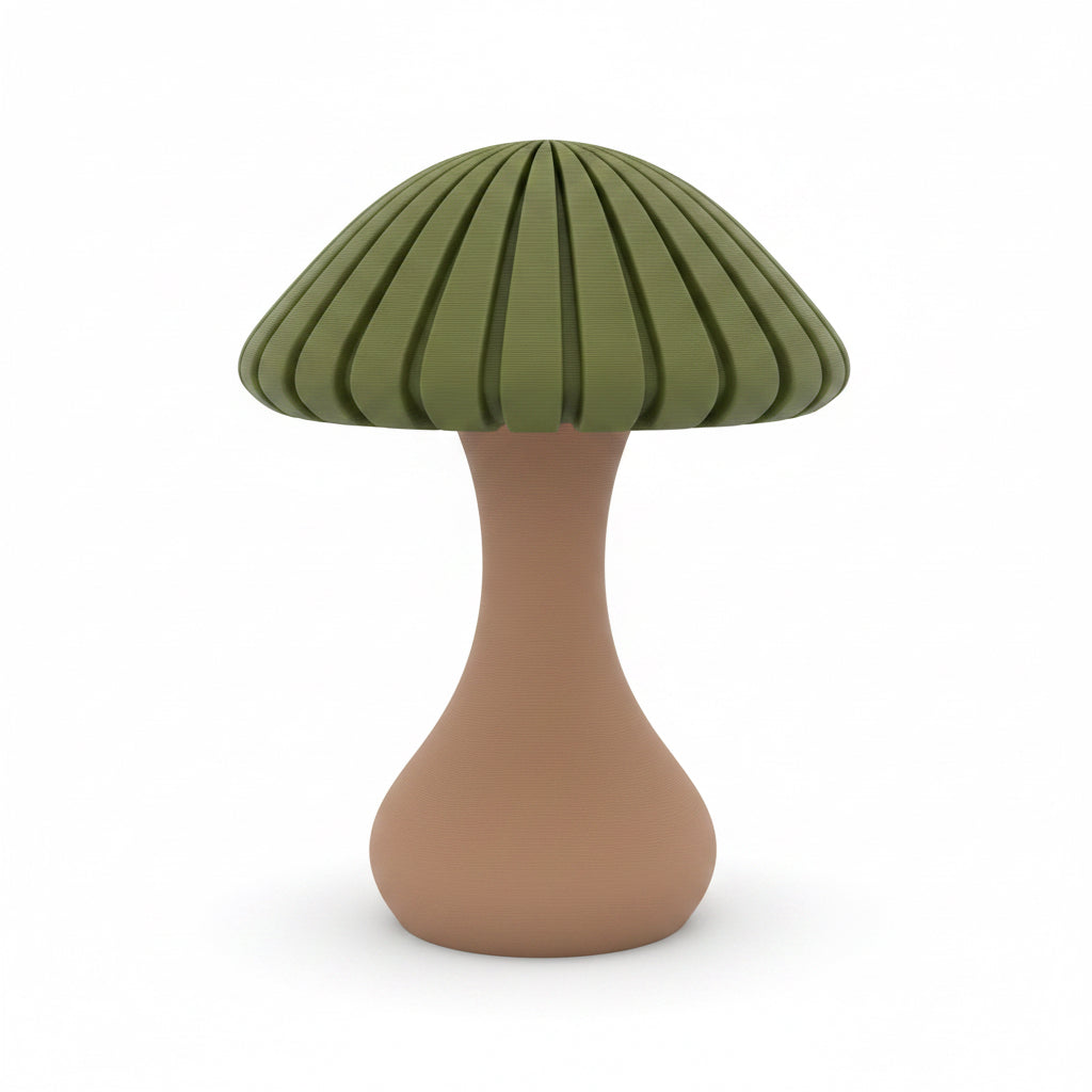 3D geprinte paddenstoel bruin groen