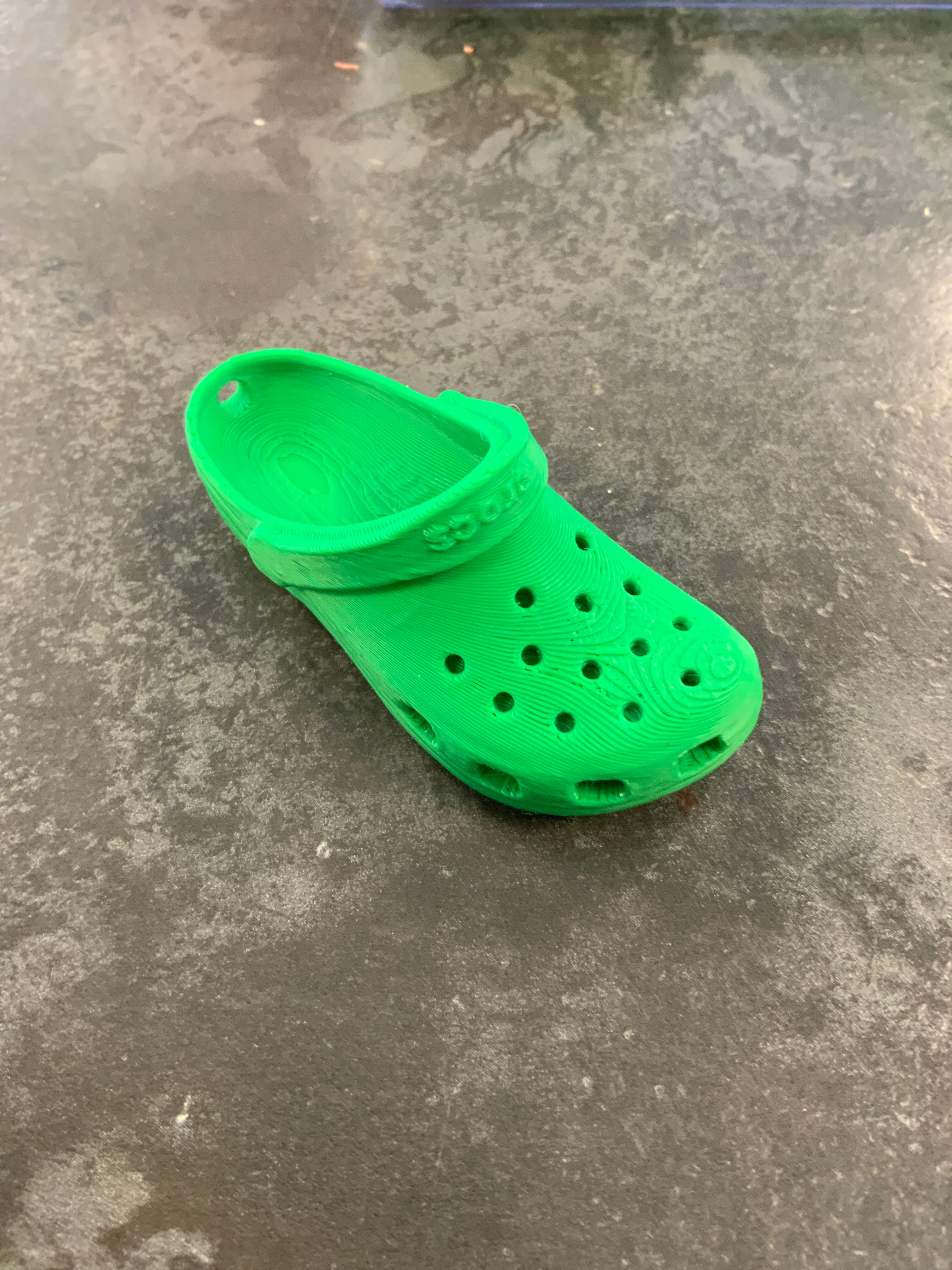 3d geprinte sleutelhanger croccs groen