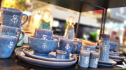 Steengoed zout- en peperstel "Anker" blauw