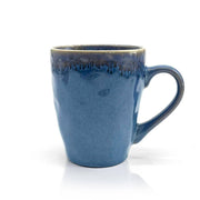 Steengoedbeker met handvat blauw