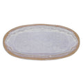 Steengoed Bord klein ovaal, 22,5 x 10,8 cm, poolwit