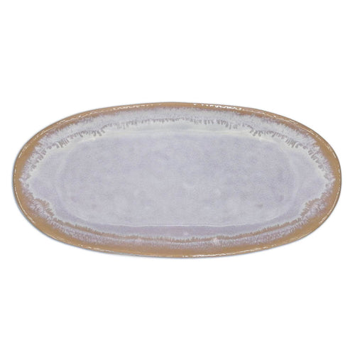 Steengoed Bord klein ovaal, 22,5 x 10,8 cm, poolwit