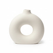 Vaas rond 31x10,5x31 cm wit