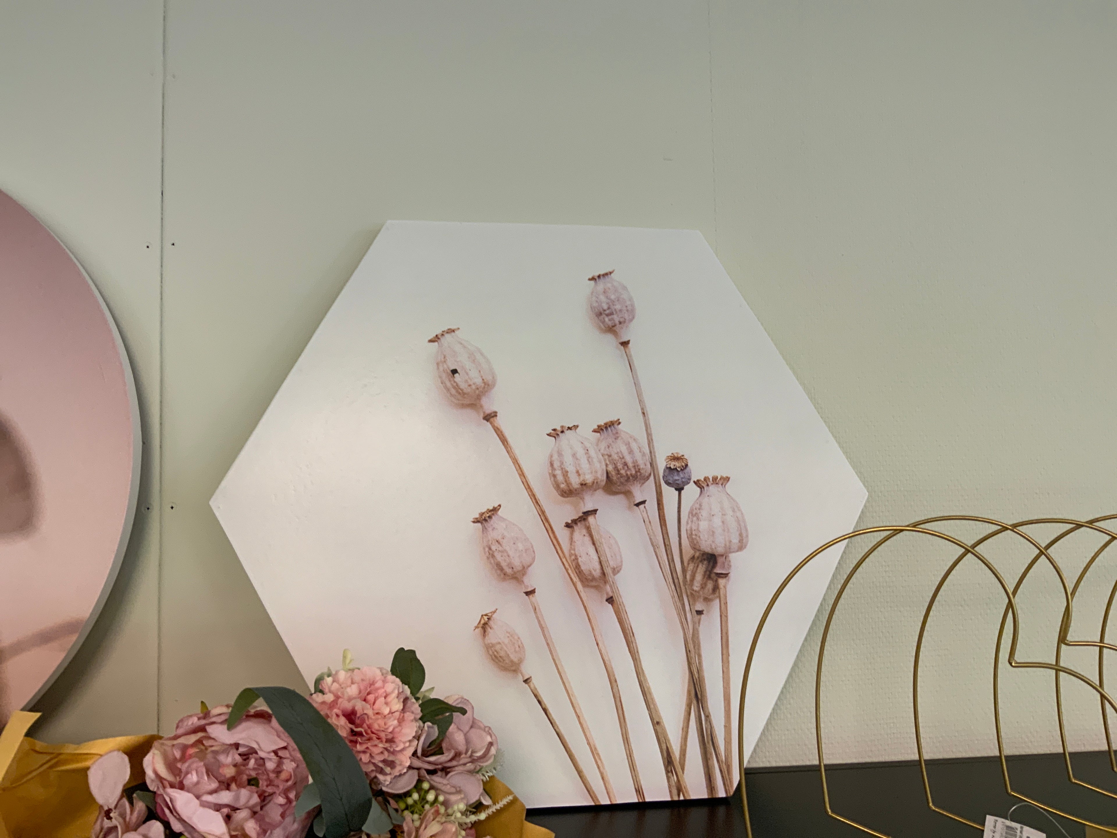 Wand decoratie canvas papaver 58 cm