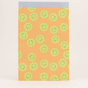 Papieren zakken Smiley, Oranje / Groen: Mini (7cm × 15cm)