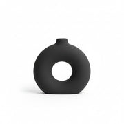 Vaas rond 31x10,5x31 cm zwart