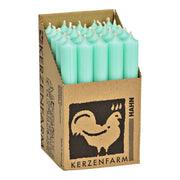 Stompkaars Mintgroen door-en-door gekleurd van was Ø 2x18cm (Brandduur ca. 8 uur)