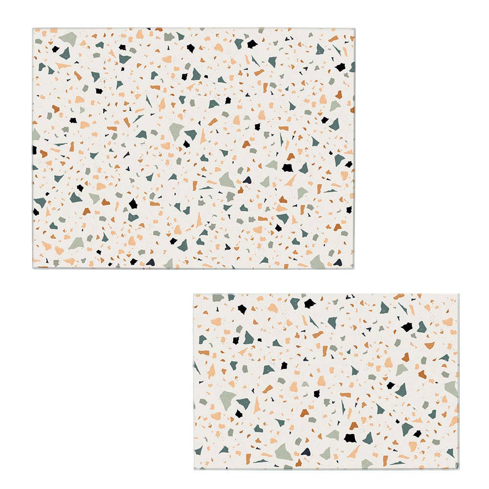Glazen snijplank « Terrazzo »: Kleurrijk / Ca. 30 x 20 cm