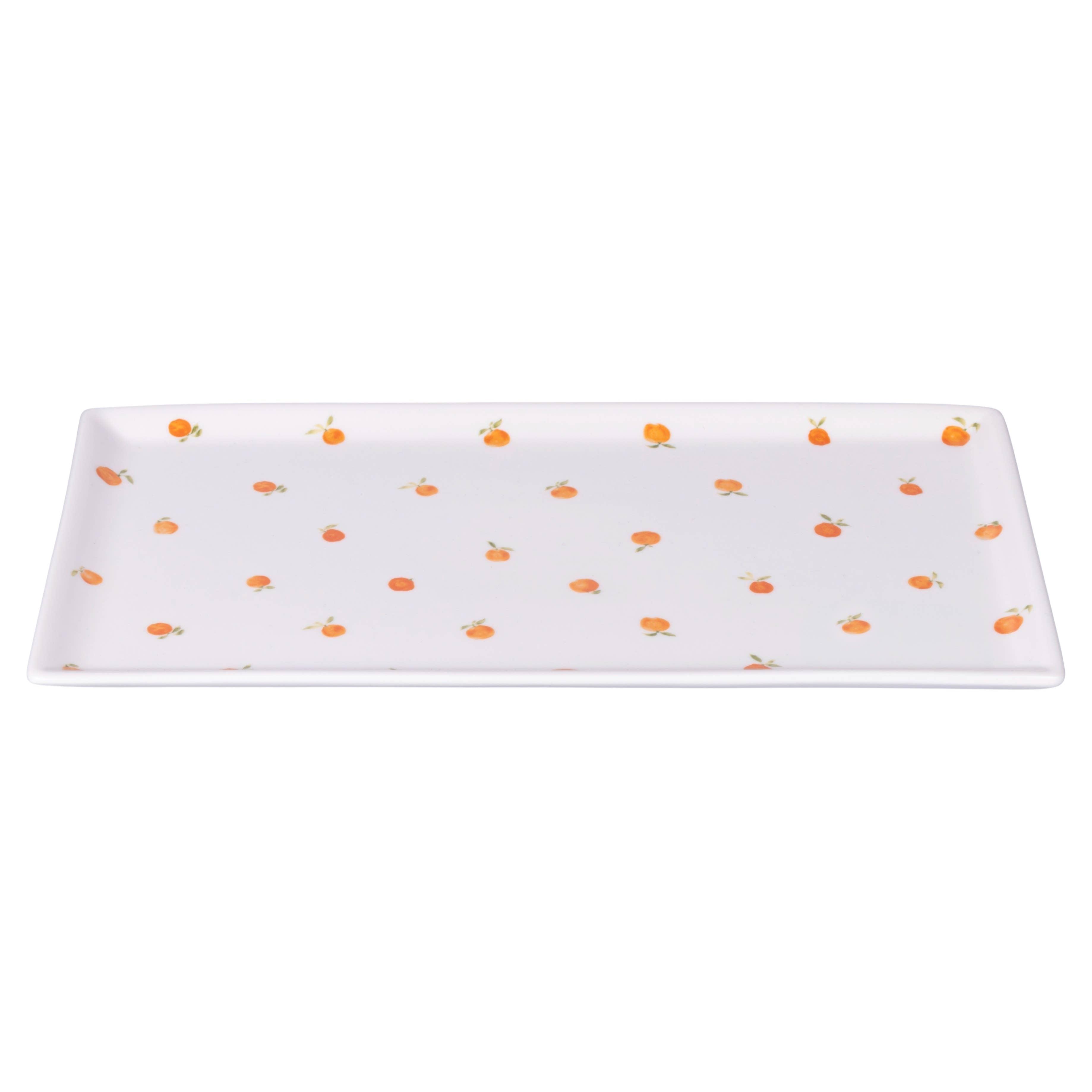 Fruit Life rechthoekig bord 2 assorti 31,5 x 16,5 cm oranje