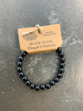 Power bracelets black agate (strengt & protection)