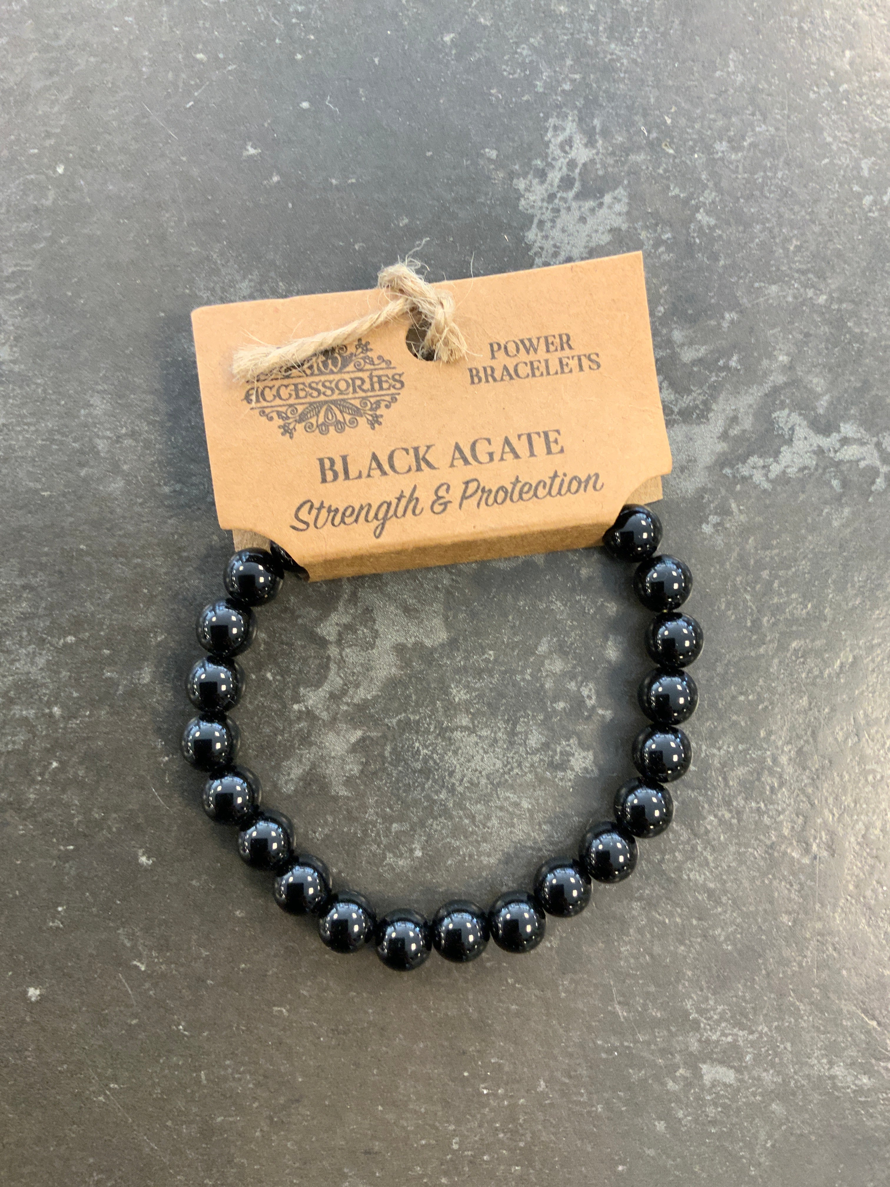 Power bracelets black agate (strengt & protection)