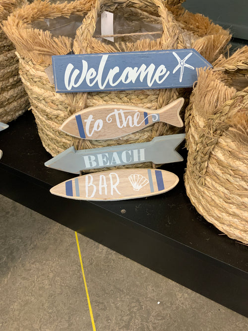 Hanger Welcome Beach wit/blauw - L37B25H0,9CM blauw
