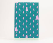 Papieren zakken Dennenboom Roze / Groen (Kerstmis): Groß (17x27cm)