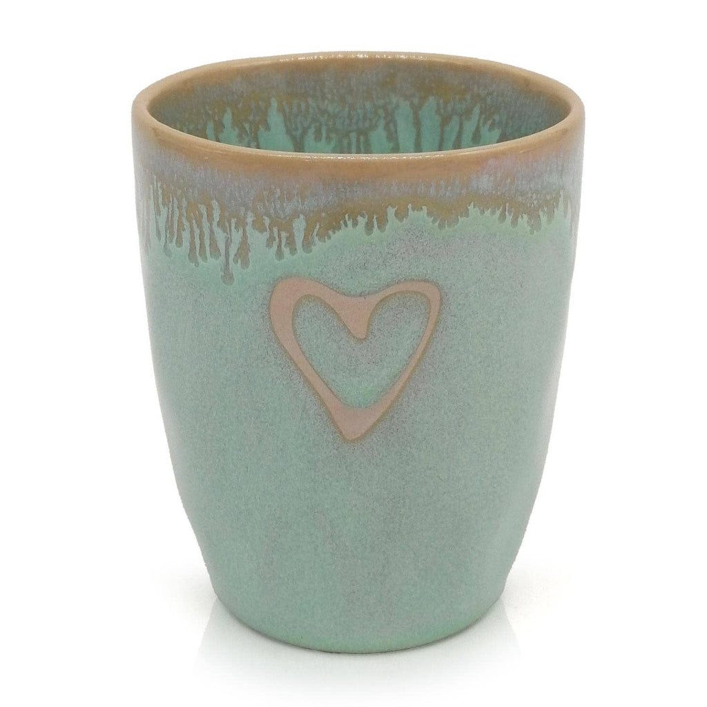 Steengoed 'Heart' beker in turquoise