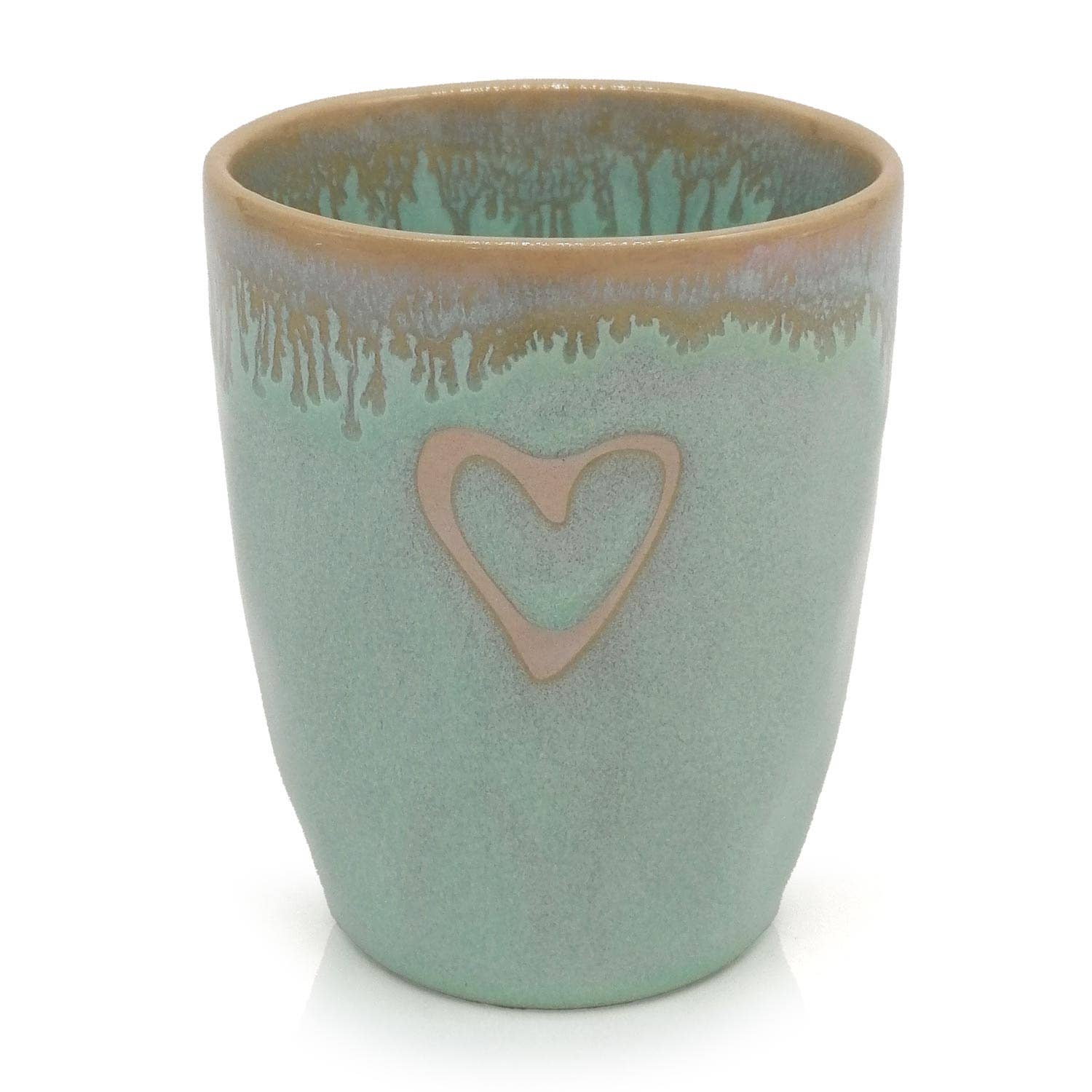 Steengoed 'Heart' beker in turquoise