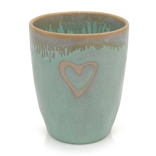 Steengoed 'Heart' beker in turquoise