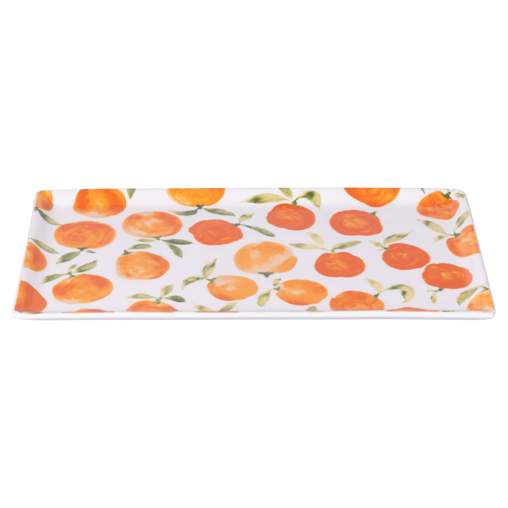 Fruit Life rechthoekig bord 2 assorti 31,5 x 16,5 cm oranje