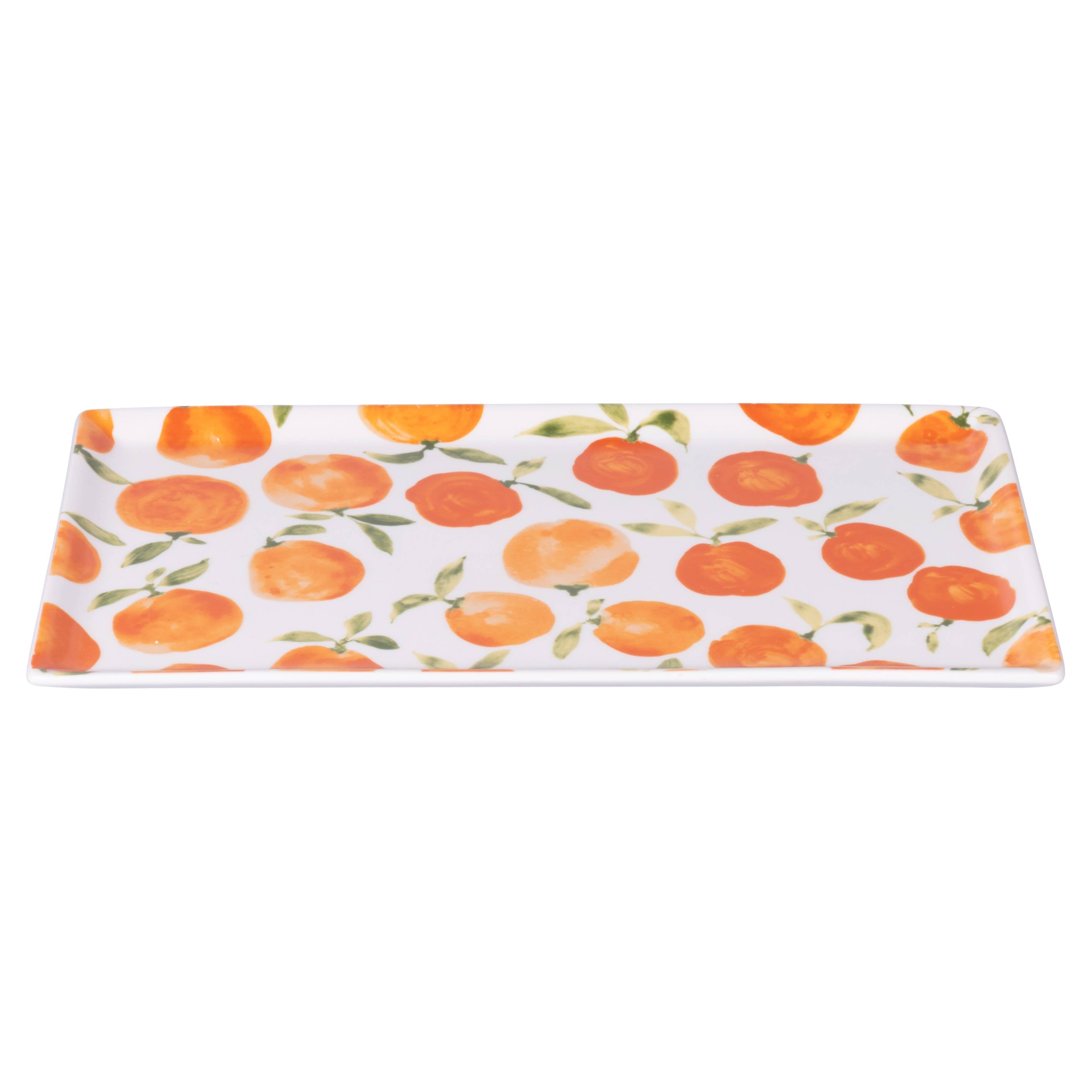 Fruit Life rechthoekig bord 2 assorti 31,5 x 16,5 cm oranje