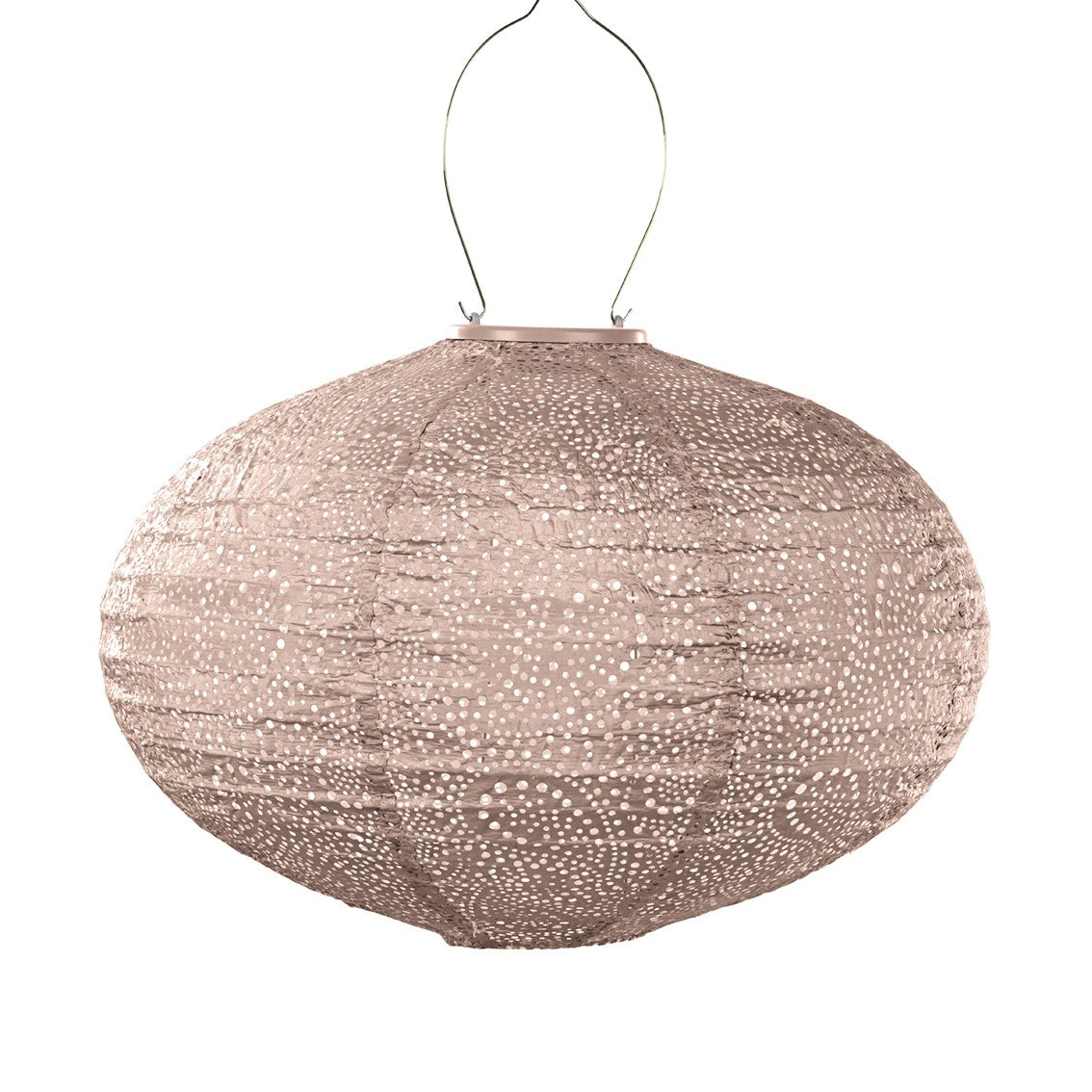 Lumiz Solar Lampion Oval Paisley - 40cm - Soft Blush