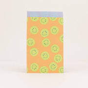 Papieren zakken Smiley, Oranje / Groen: Mini (7cm × 15cm)
