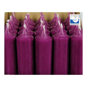 Stompkaars Aubergine doorgekleurd Ø 2x18 cm Brandduur ca. 8 uur.