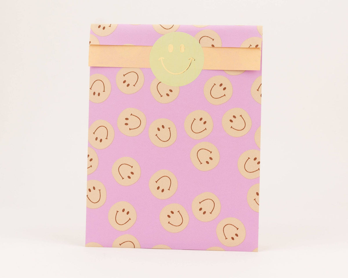 Papieren zakjes Smiley, roze / oranje: XXL: 26cm × 37cm