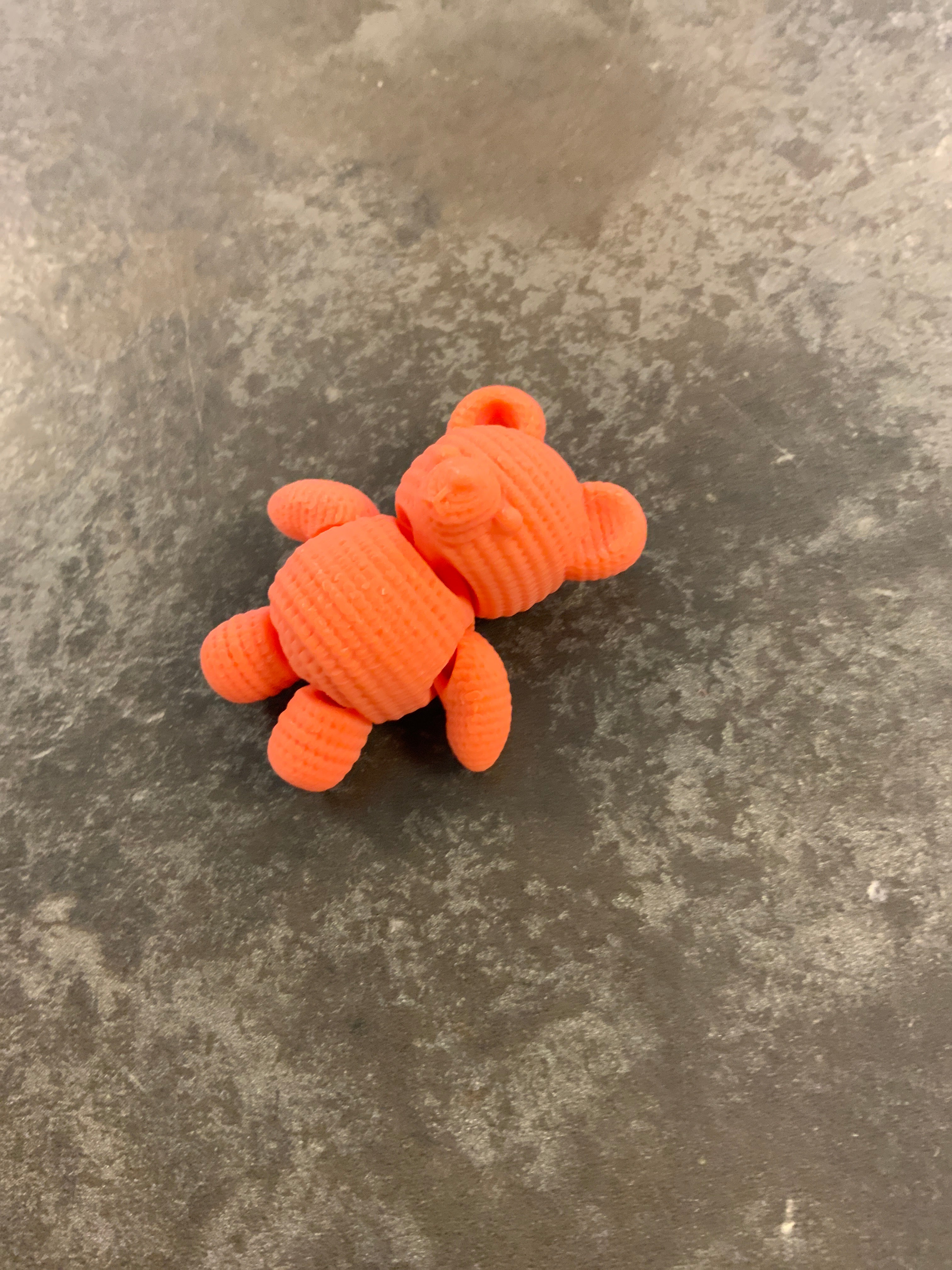 3d geprinte sleutelhanger beertje beweegbaar