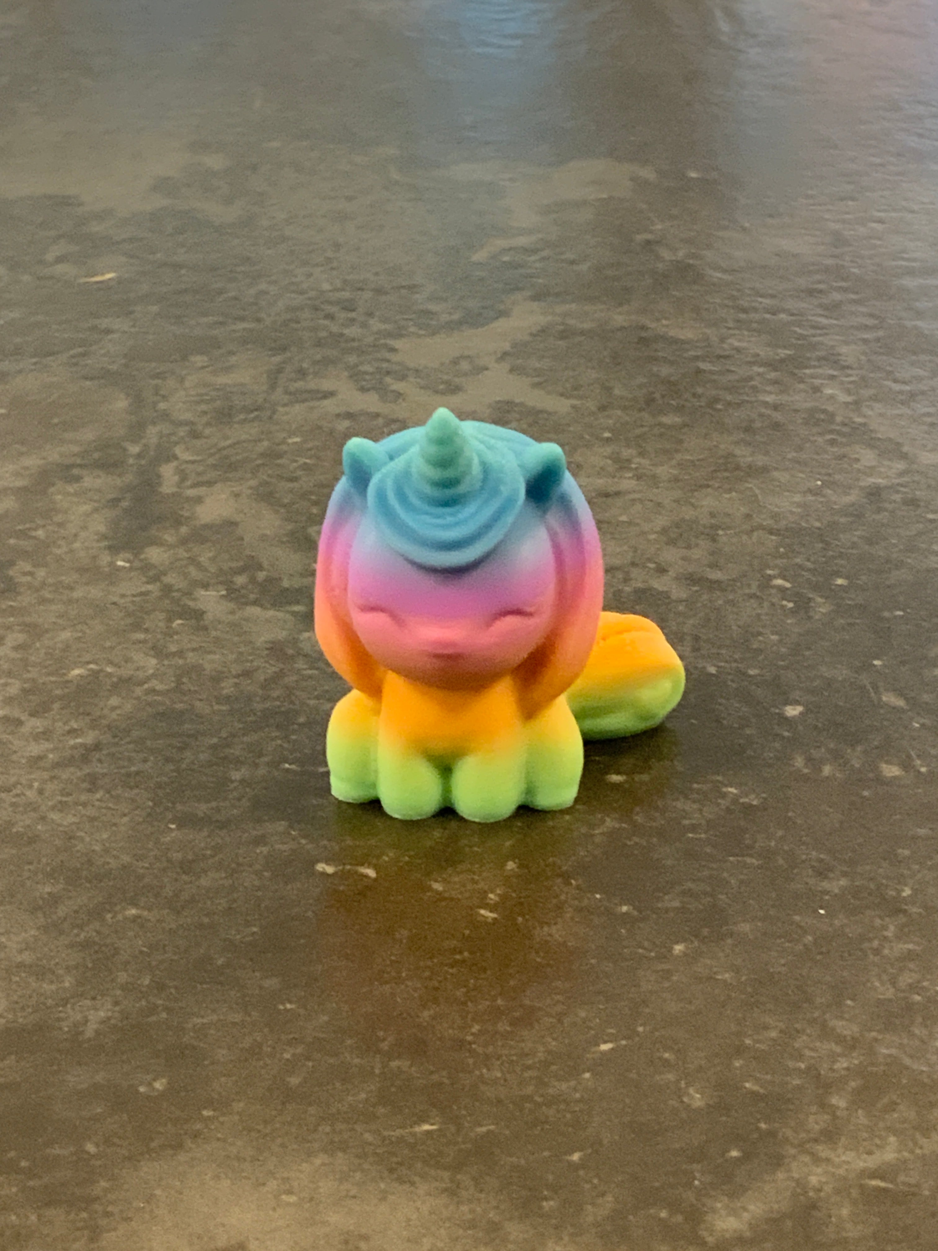 3d geprinte sleutelhanger unicorn regenboog