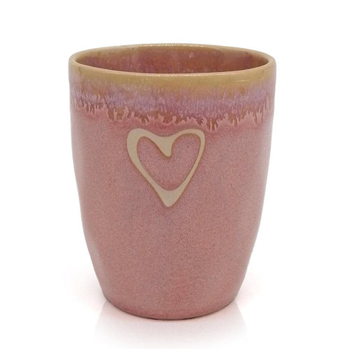 Stoneware mok 'Heart' roze
