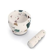 Vijzel en stamper set van terrazzo