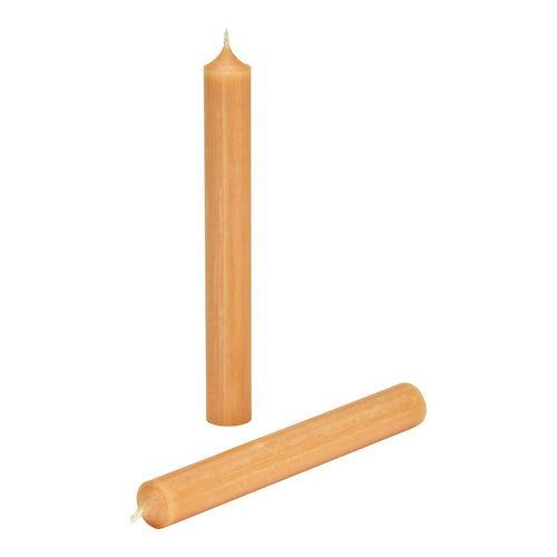 Stompkaars Karamel Geel doorgekleurd van was Ø 2x18cm (Brandduur ca. 8 uur)