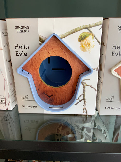 Bird feeder model hello Evie blauw