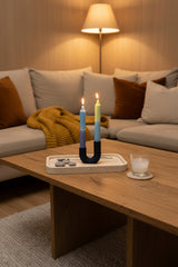 3D geprinte kaarsenstandaard donker blauw