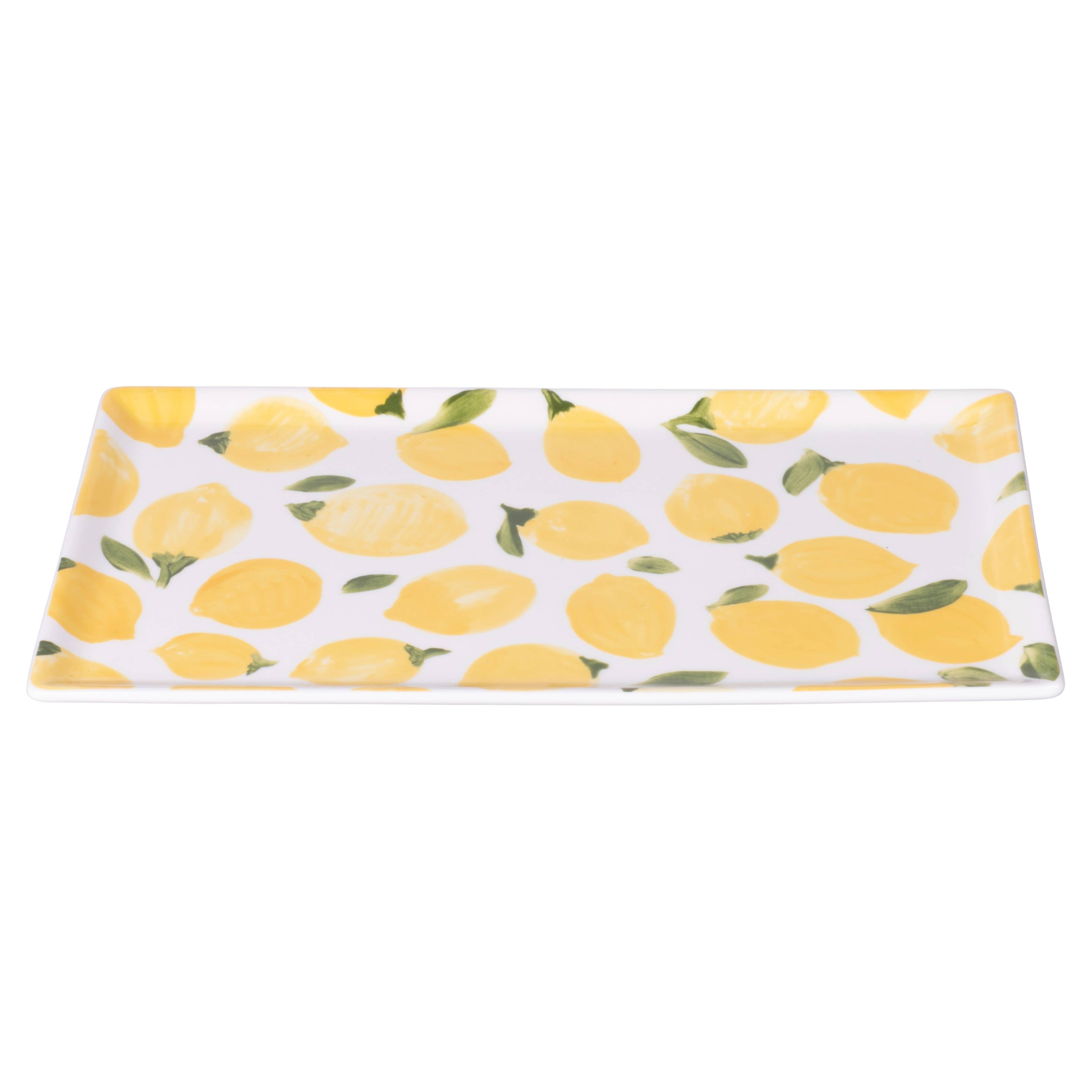 Fruit Life Rechthoekig bord 2 assorti 31,5 x 16,5 cm met citroendecoratie