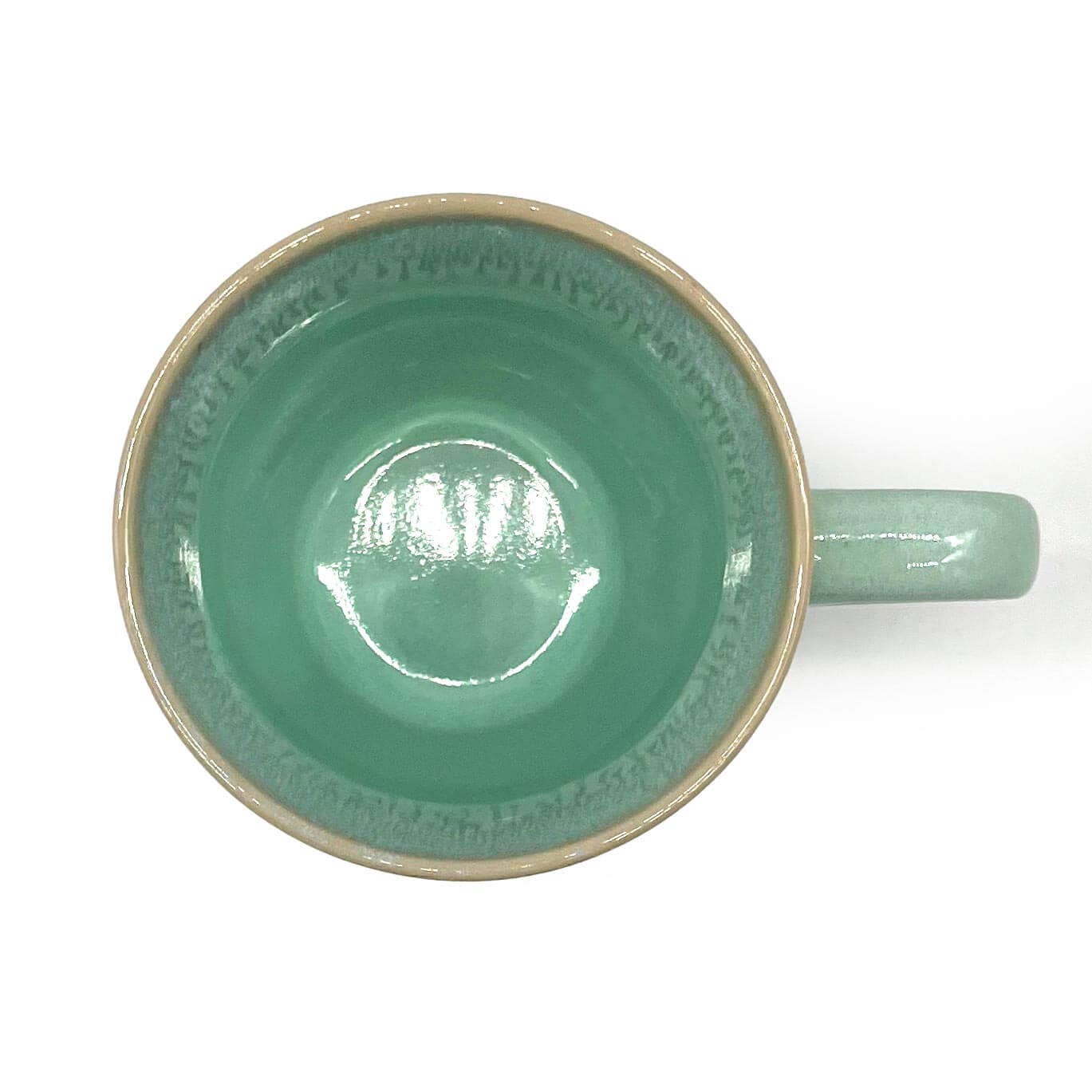 Steengoed mok met handvat in turquoise