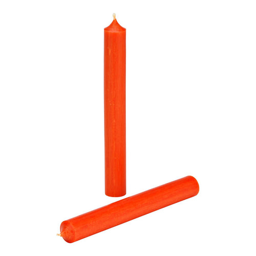 Stompkaars roest rood doorgekleurd van was Ø 2x18cm (brandduur ca. 8 uur)