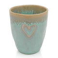 Steengoed espresso kopje 'Hart' in turquoise
