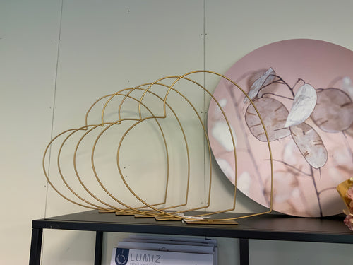 Metaal hart 39 cm gold