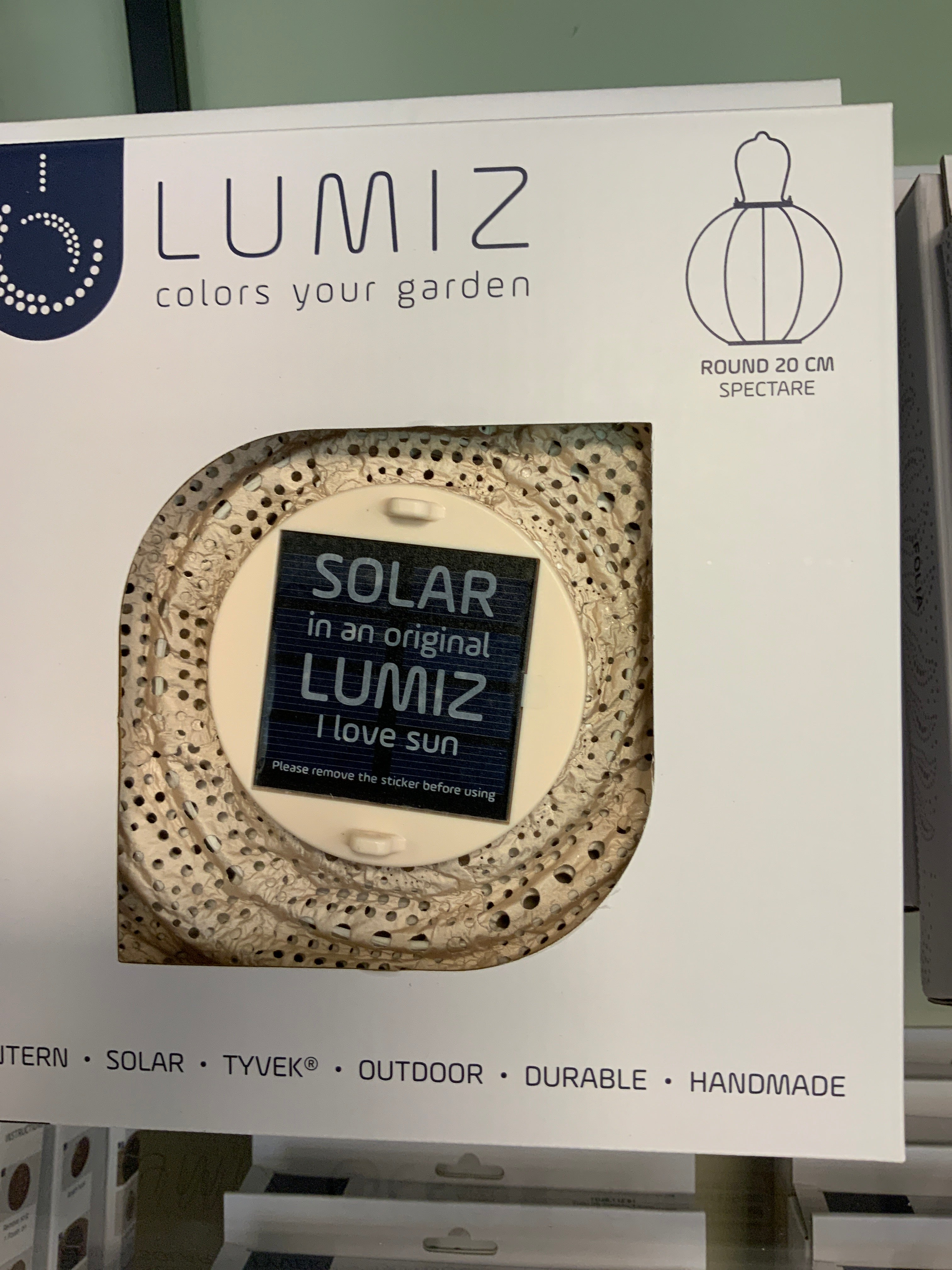 Lumiz Solar Lampion Rond Spectare - 20cm - Soft Blush