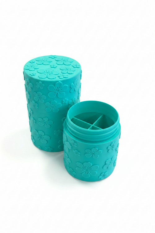 3d geprinte make up kwasten houder turquoise